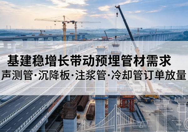 常州基建稳增长带动预埋监测管材需求，声测管、沉降板、注浆管订单持续放量